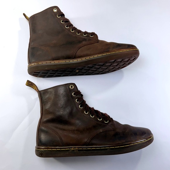 Dr. Martens Tobias Boots Mens 9 Womens 10 Brown Leather Lace Up Combat AW004 main image 9